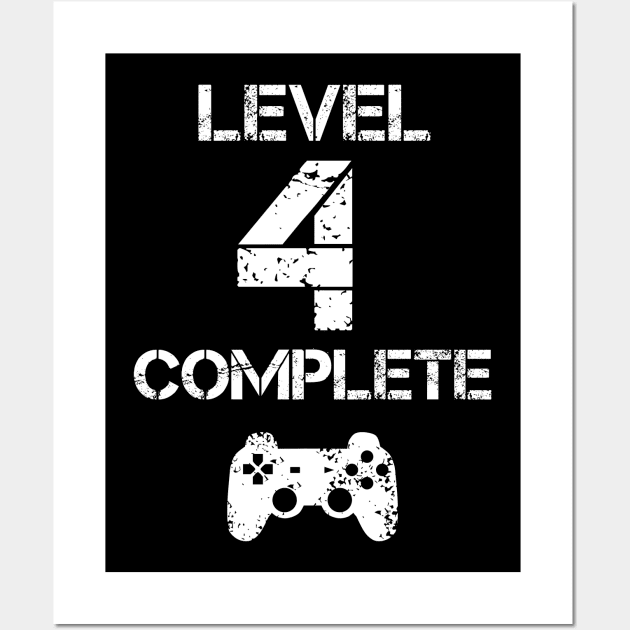 Level 4 Complete T-Shirt - Celebrate 4th Wedding - Gift Wall Art by Ilyashop